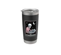 The Stenographer Tarot Card Court Reporter Skeleton Stainless Steel Insulated Tumbler