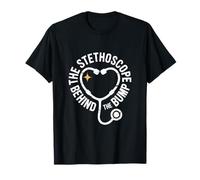 The Stethoscope Behind The Bump Nurse T-Shirt