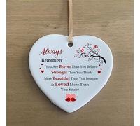the sticker studio ltd Always Remember Braver Loved Quote Ceramic Heart Shape Plaque Gift Sign cr41