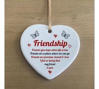 the sticker studio ltd Friendship Lucky My Friend Is You Quote Ceramic Hearts Novelty Plaque Sign Gift cr46