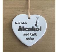 the sticker studio ltd Lets Drink Alcohol Funny Quote Ceramic Heart Shape Plaque Gift Sign cr61