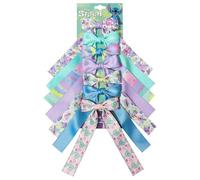 The Stitch Printed Long Tail Hair Bow Set for Girls - 7-Pack Printed Bows with Alligator Clips - Cute Hair Accessories for Kids Ages 3+