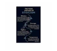 The Stoic Virtues Chart - Philosophy Art Print, Self-Improvement Wall Decor for Mindfulness, Bedroom, Home Gym, Den(Unframed,12x18inch(30x45cm))