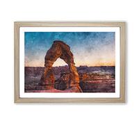 The Stone Arch in UAH Painting Framed Print | A2 Oak Framed Wall Art | Ready to Hang | Modern Historical Picture | Living Room Bedroom Lounge Office