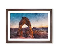The Stone Arch in UAH Painting Framed Print | A2 Walnut Framed Wall Art | Ready to Hang | Modern Historical Picture | Living Room Bedroom Lounge Office