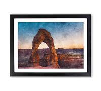 The Stone Arch In Uah Painting Modern Art Framed Print | A4 Black Framed Wall Art | Ready to Hang | Modern Historical Picture | Living Room Bedroom Lounge Office