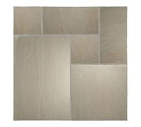 The Stonemart Raj Green Riven Sandstone Mixed Patio Paving Slabs - Full Pack (60 Slabs), Natural Stone Set for Patios, Walkways & Landscaping
