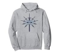 The Stormlight Archive Double Eye and Swords Symbol Pullover Hoodie, Adult Unisex, Heather Grey, Small