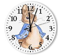 The Story Of Rabbit Round Wall Clock Colorful Clocks Decorative Modern Frameless Wall Clock For Bedroom Dining Room Home 25Cm
