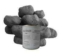 The Stove Wizard 10 Large Cast Replacement Gas Fire Coals & 500ml High Temperature Trade Fireback Paint Set
