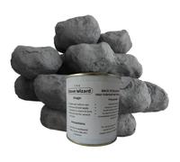 The Stove Wizard 10 Large Cast Replacement Gas Fire Coals & 500Ml High Temperature Trade Fireback Paint Set