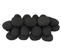 The Stove Wizard 20 Black Ceramic Pebbles Coals Replacement Accessories for LPG Bio Ethanol Gas Fires Electric Fires Realistic Firebed Stones UK-Made - 60mm x 40mm x 35mm