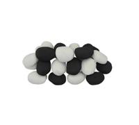 The Stove Wizard 20 White & Black Pebbles Gas Fire Replacement Coals 60mm X 50mm X 40mm