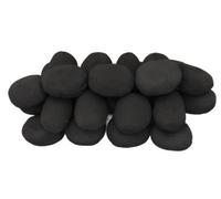 The Stove Wizard 30 Large Black Ceramic Gas Fire Pebbles Heat Resistant Decorative Stones Gas, Lpg, Electric Bio Ethanol Fires