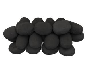 The Stove Wizard 30 Large Black Ceramic Gas Fire Pebbles Heat Resistant Decorative Stones Gas, Lpg, Electric Bio Ethanol Fires