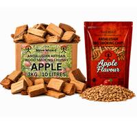 The Stove Wizard Apple Wood Chunks & Chips Bundle Bbq Smokers 3Kg Chunks 850G Chips Natural Eco
