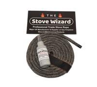 The Stove Wizard Black Stove Rope Kit 8mm X 5M Long With Large 50Ml Super Seal Adhesive & Seal End Tape