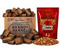 The Stove Wizard Brandy Barrel Wood Chunks & Chips Bundle Bbq Smokers 3Kg 850G Natural