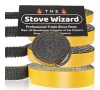 The Stove Wizard Fire Rope Seal 2mm x 15mm x 2.5m, Self Adhesive Fibreglass Strip for Wood Log Multi Fuel Stoves, Fireplaces and Ovens, Heat Resistant to 600°C