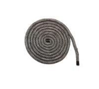 The Stove Wizard Fire Rope Seal 8mm x 4m, Black Glass Fibre Cord with 100mm Thermal End Tape, Heat Resistant to 650°C, for Log Burners, Multi Fuel Stoves and Ovens