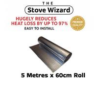 The Stove Wizard Foil Insulation Roll 5M X 60Cm Radiator Reflector Panels For Floor Roof Wall Ceiling Heat Vapour Barrier Energy Saving Wrap