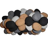 20 Gas Fire Replacement Ceramic small Pebbles Replacements/Bio Fuels/Ceramic/Boxed/Lot of colours CHOOSE (Mixed white/grey/beige) IN COALS 4 YOU PACKING (BEIGE)