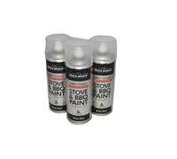 The Stove Wizard Professional Trade Spray Paint BLACK - 3 x 400ml High Temperature BBQ & Stove Paint - Up to 650°C - Matt Finish for BBQs, Chimineas, Fires, Automotive & More - Made in UK