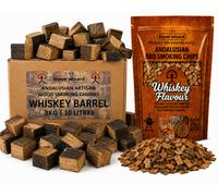 The Stove Wizard Whiskey Barrel Wood Chunks & Chips Bundle Bbq Smokers 3Kg 850G Natural