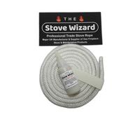 The Stove Wizard White Stove Rope Kit 10mm X 3M Long With Large 50Ml Super Seal Adhesive & Seal End Tape
