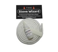 The Stove Wizard White Stove Rope Kit 6mm X 2.5M Long With Large 50Ml Super Seal Adhesive & Seal End Tape