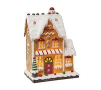 The Straits Trading Company LED Light Up Gingerbread House Christmas Decoration Ornament Festive Xmas Décor Battery Operated 27cm