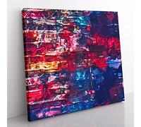 The Streets in Abstract Modern Canvas Wall Art Print Ready to Hang, Framed Picture for Living Room Bedroom Home Office Décor, 35x35 cm (14x14 Inch)