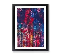 The Streets In Abstract Modern Framed Wall Art Print, Ready to Hang Picture for Living Room Bedroom Home Office Décor, Black A2 (64 x 46 cm)