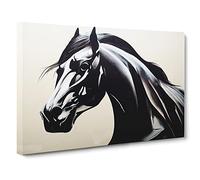 The Striking Horse Canvas Print | Gallery Wrapped 30mm Frame Wall Art | 30x20 inches | Ready to Hang | Contemporary Animals Picture | Living Room Bedroom Lounge Office