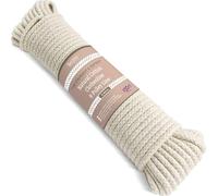 ?The Strongest? Natural Cotton Clothesline Pulley by Smith?s? | 20m/66ft X 5.5mm | Soft Braided 130kgs Pulling Force Rope | Snag & Tear Resistant | 1