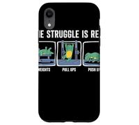 The Struggle Is Real Cartoon Dinosaur Workout Humor Gym Case for iPhone XR