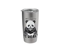 The Struggle is Real Cute Panda Bear Math Book Mathematics Stainless Steel Insulated Tumbler