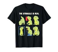The Struggle Is Real Funny Dinosaur T-Rex Gym Workout T-Shirt