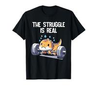 The Struggle Is Real Funny Gym Dinosaur Lifting Weights T-Shirt