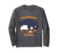 The Struggle Is Real Funny Penguin & Pizza.Sealife Foodies Long Sleeve T-Shirt