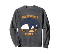 The Struggle Is Real Funny Penguin & Pizza.Sealife Foodies Sweatshirt