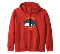 The Struggle Is Real Funny Penguin & Pizza.Sealife Foodies Zip Hoodie