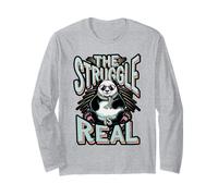 The Struggle is Real Gym Panda Long Sleeve T-Shirt