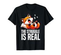 The Struggle Is Real Lazy Fox Lover Cute Foxes Animal T-Shirt