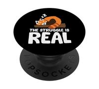 The Struggle Is Real Lazy Red Panda Pyjama PopSockets Adhesive PopGrip