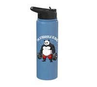 The Struggle is Real Panda Gym Strength Stainless Steel Insulated Water Bottle