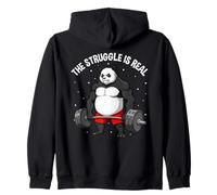 The Struggle Is Real Panda Gym Strength Zip Hoodie