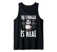 The Struggle is Real Panda Weightlifting Design Tank Top