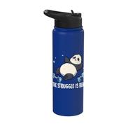 The Struggle is Real Panda Workout Humor Stainless Steel Insulated Water Bottle