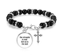 The Struggle is Real Quotes Beaded Bracelet Boho Jewelry for Men Women